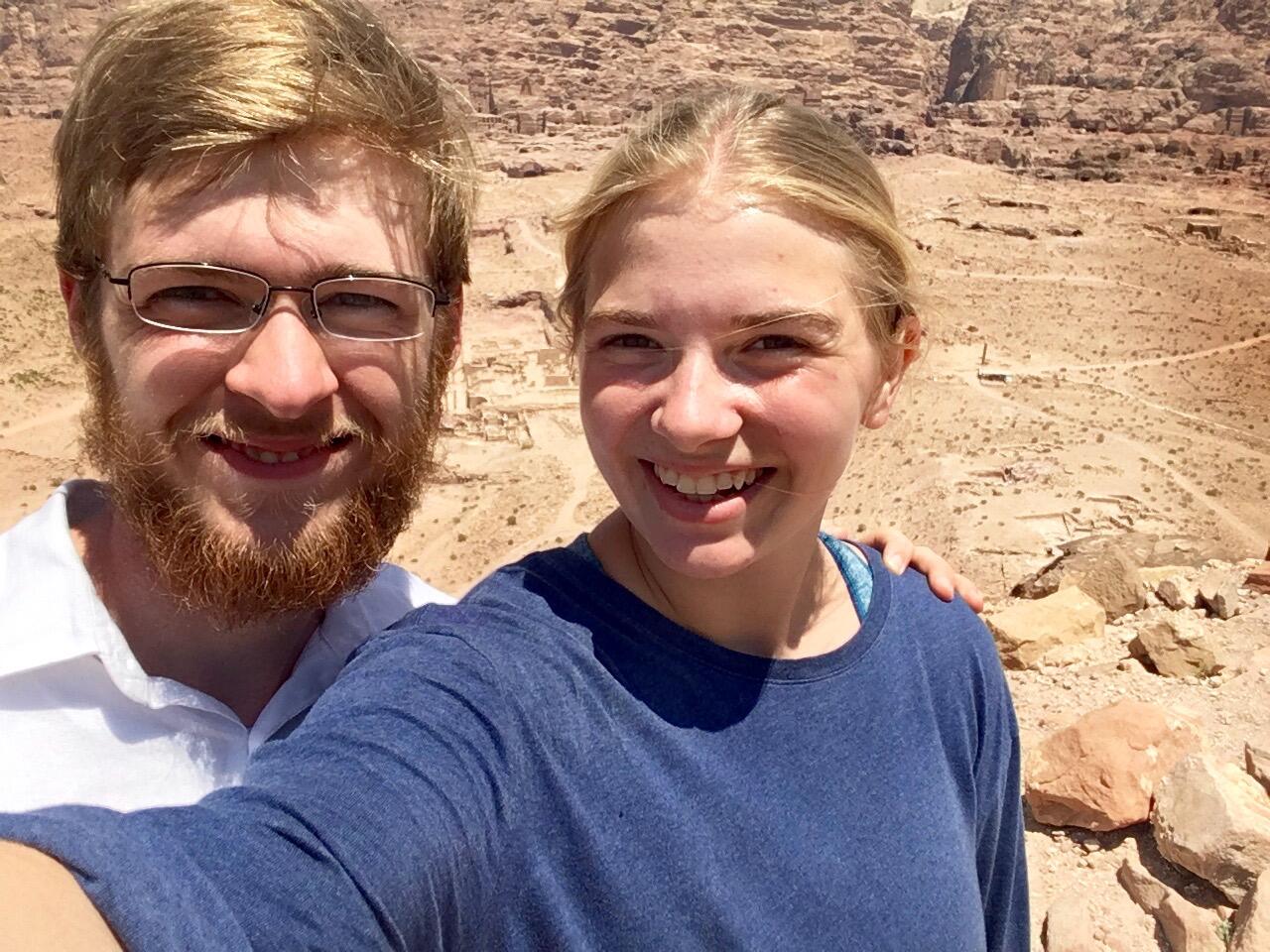 A quick selfie in the Middle East before we had started dating.