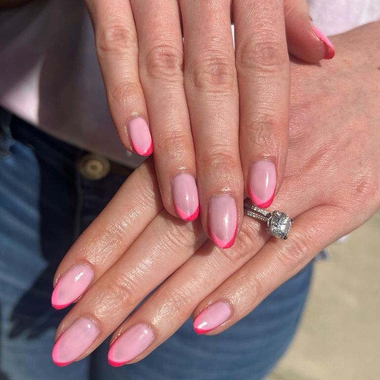 pink french manicure wedding nail inspiration