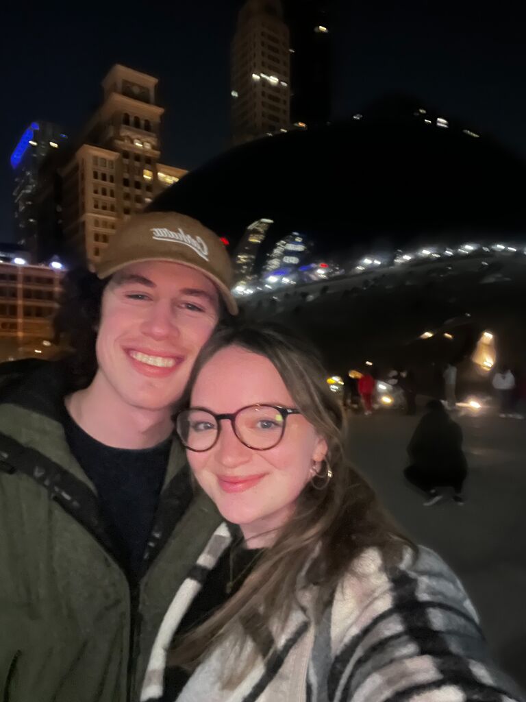 Visiting the Bean in Chicago.