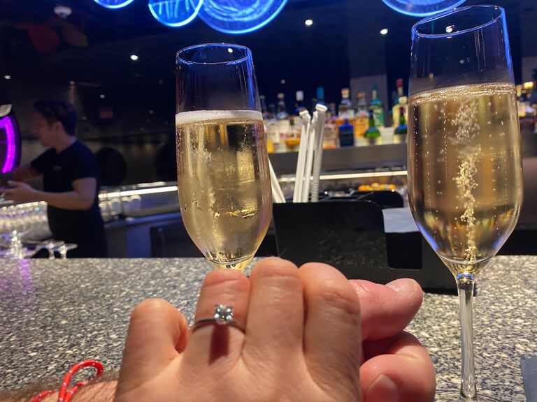 She said Yes, which was followed by an upgrade in Wi-Fi to allow lengthy video calls oversees and expensive Champaigne bill.