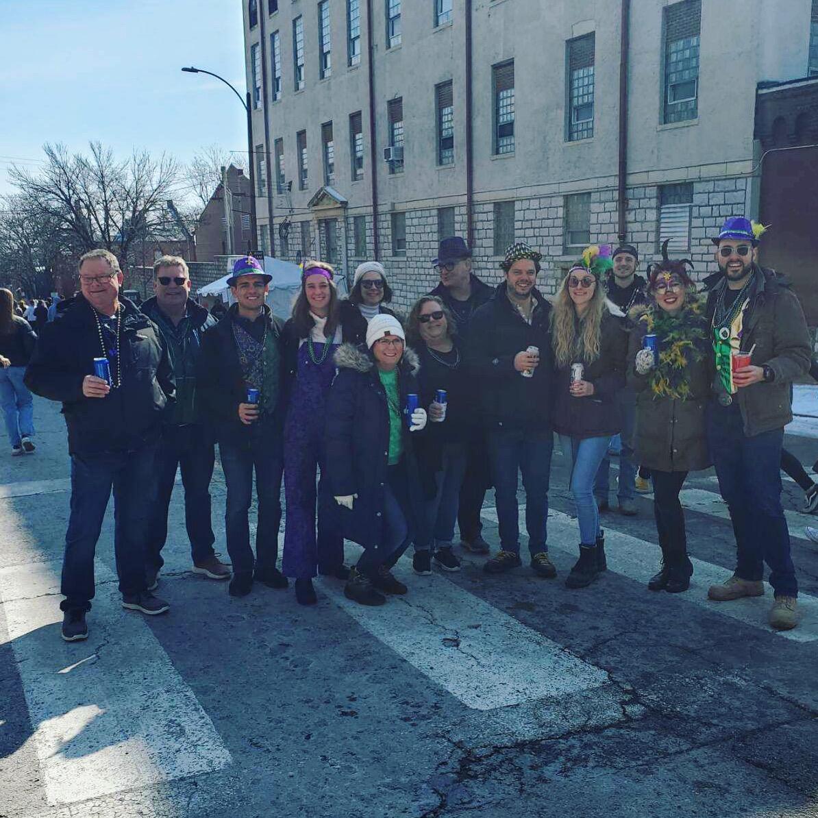 Mardi Gras with the Winners! Eric overcame the ultimate relationship test in spending a day of drinking with the Winner Uncles. Jayne, meanwhile, narrowly avoided peeing her pants due to the lack of available Porta-Pottys.
