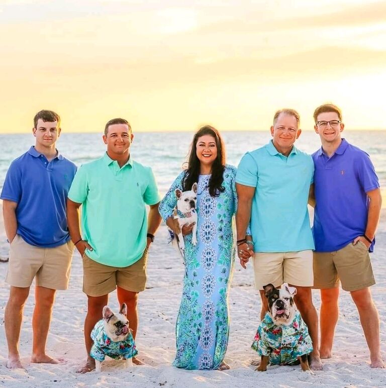 The first official family portrait with the kids. Next one will have all of the daughters in law!! 