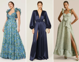 Three formal wedding guest dresses