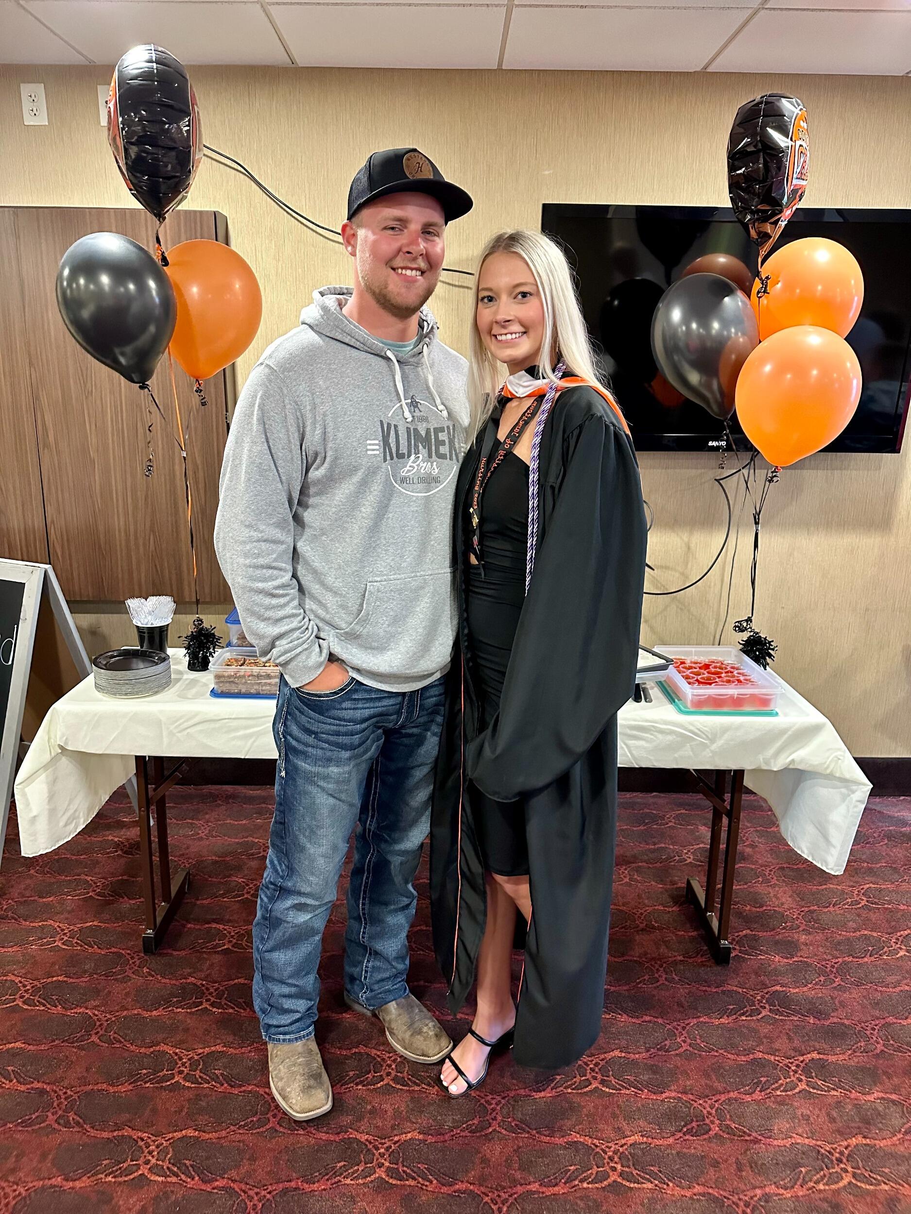 After 4 years of long distance, Aanika graduated from the University of Jamestown.