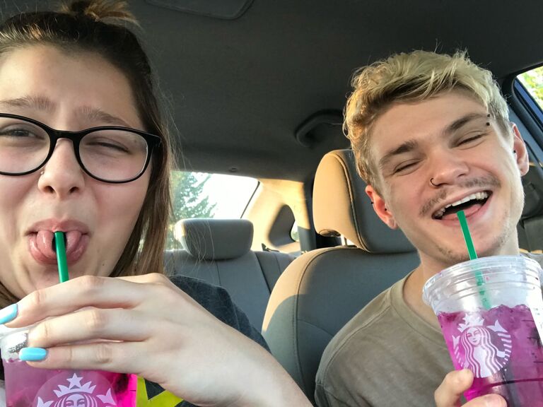 A silly little picture of us. Our whole relationship has been characterized by lots of love, laughs, and lame jokes :)