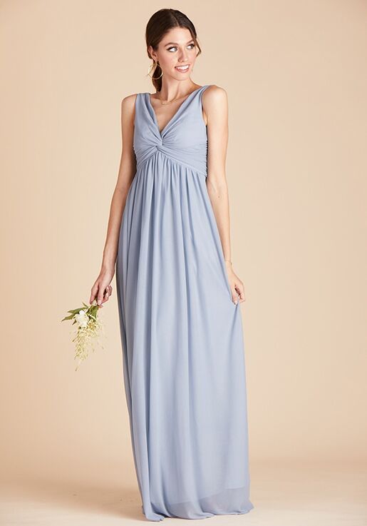 Birdy Grey Lianna Mesh Dress in Dusty Blue Bridesmaid Dress | The Knot
