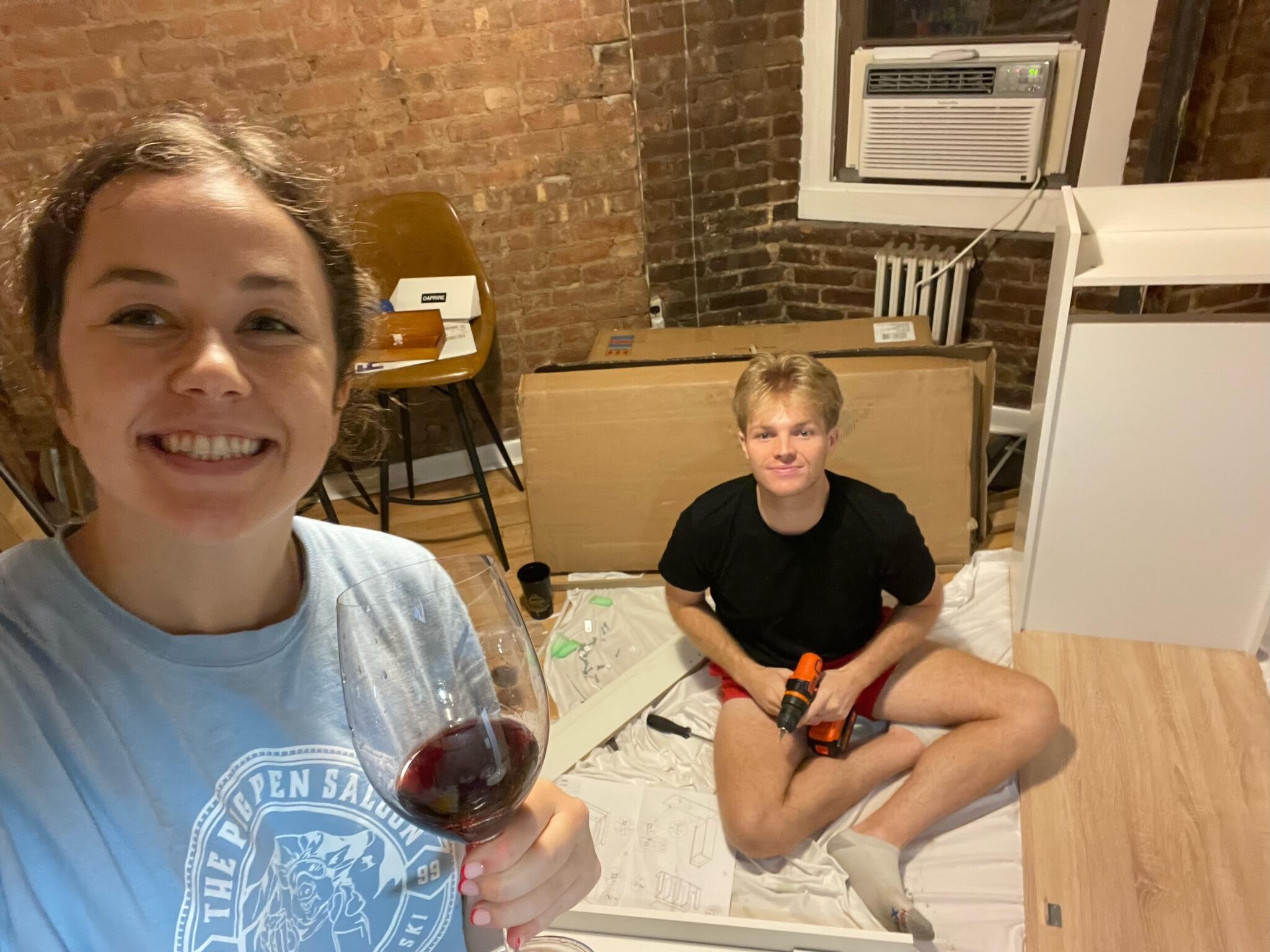 We move to NYC! Garrett becomes the official apartment handyman and builds all the furniture and hangs all the decor. 