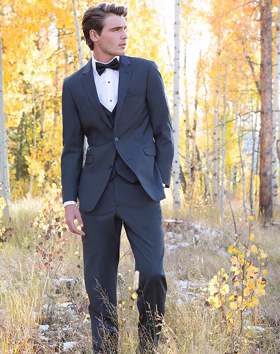 Gray tux with hot sale navy blue vest