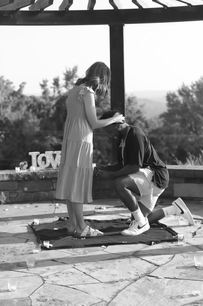 On this day, JP redid our first date. He took me to Smitty's Garage for lunch, took me to see, "Twisters," and then drove me to where he was going to propose to me! It was the sweetest and most exciting moment of our life! Of course I said yes! 