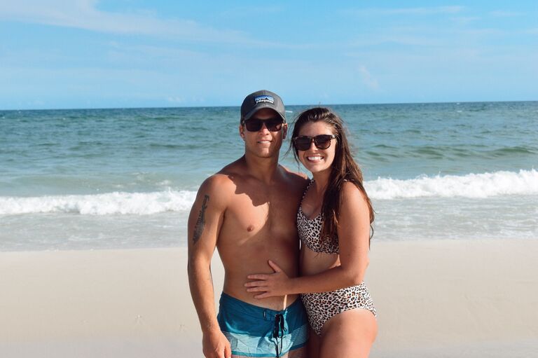 The first vacation Dan and Sam went on together to see family friends in Gulf Shores