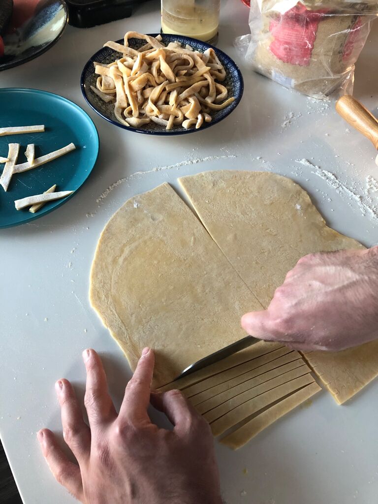 A year later, the pandemic hit and Jeremy supported Danielle while she worked in the hospital. In between episodes of Tiger King we learned to make pasta and navigate an uncertain world together.