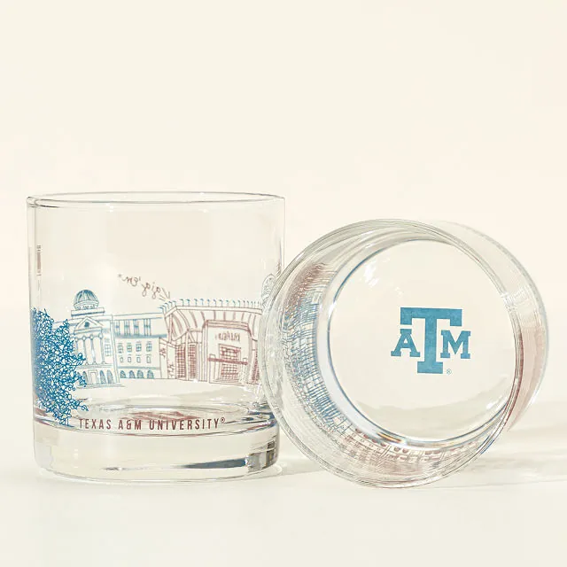 College Whiskey Glass
