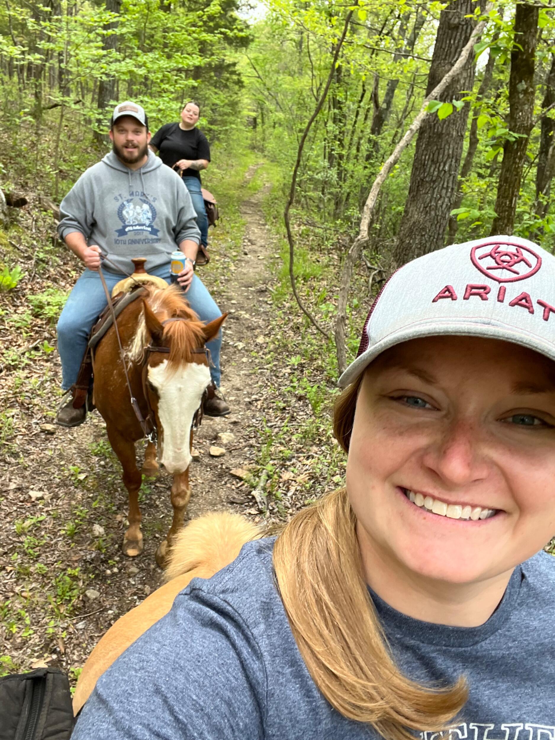 Enjoying many trail riding days with their favorite friends