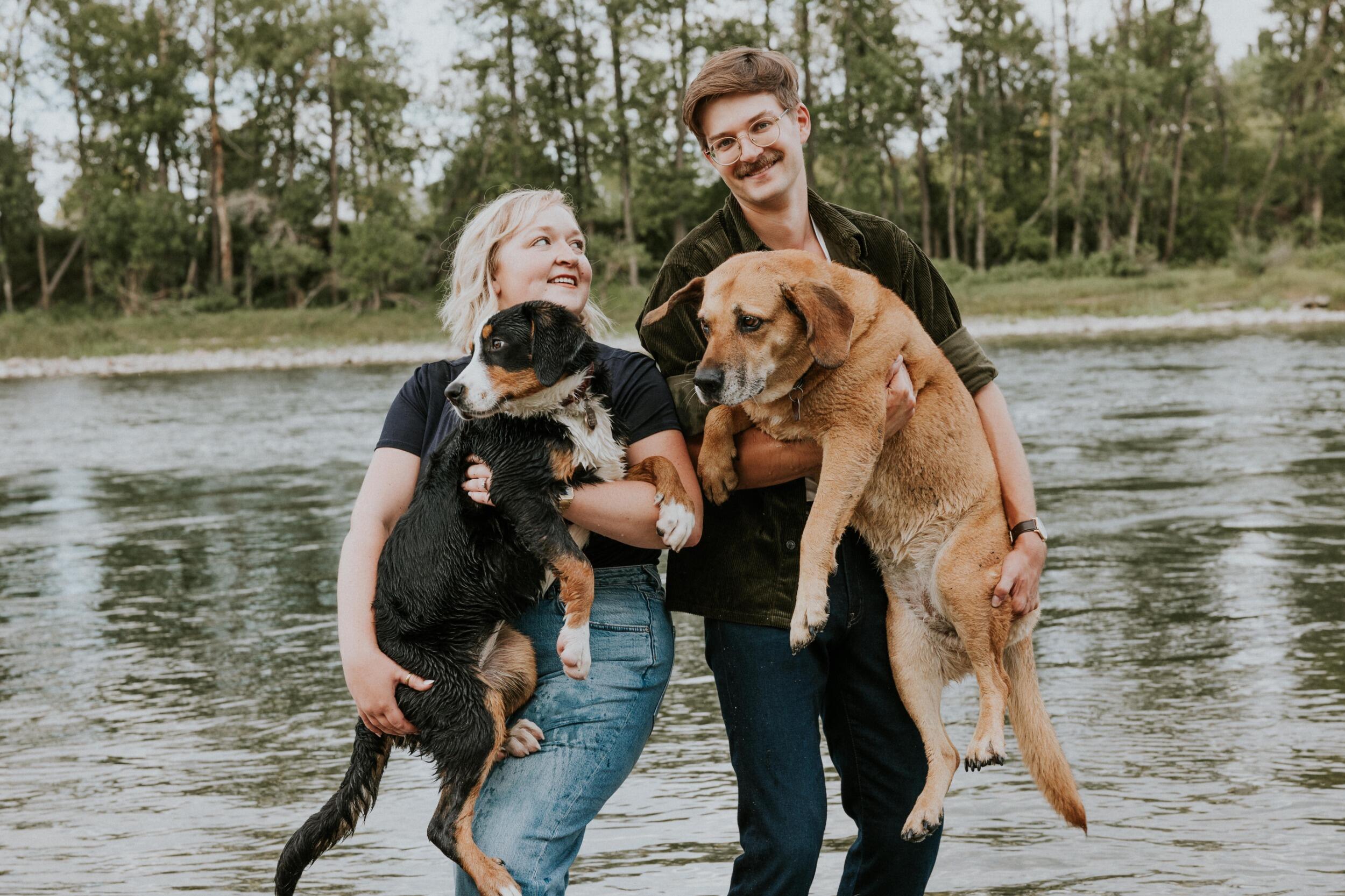 E:“Can we bring the dogs?”