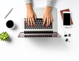 Woman working at laptop