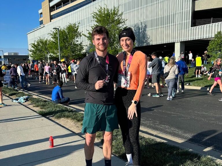 Ran a 10K. Gabby got 1st in her age group and Nick got a PR.