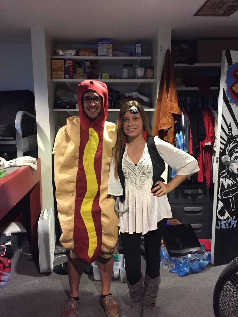 Our first Halloween. Hotdog & pirate.