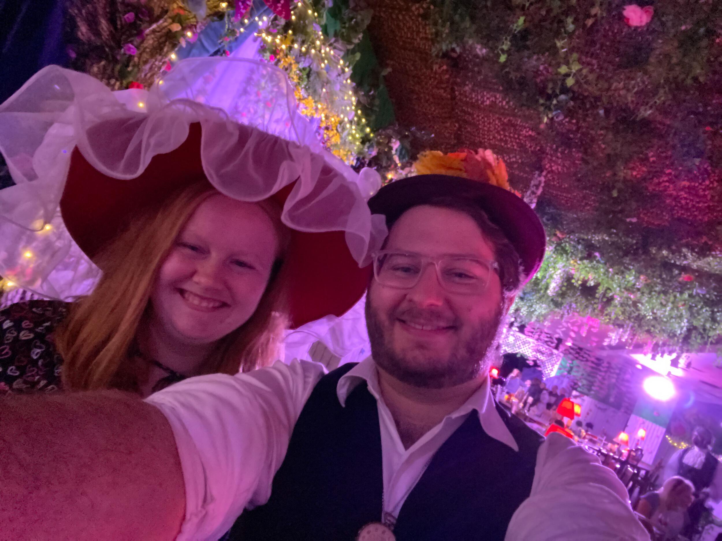 For Zack's birthday, Maddie surprised him with tickets to an Alice in Wonderland-themed gin tasting.
