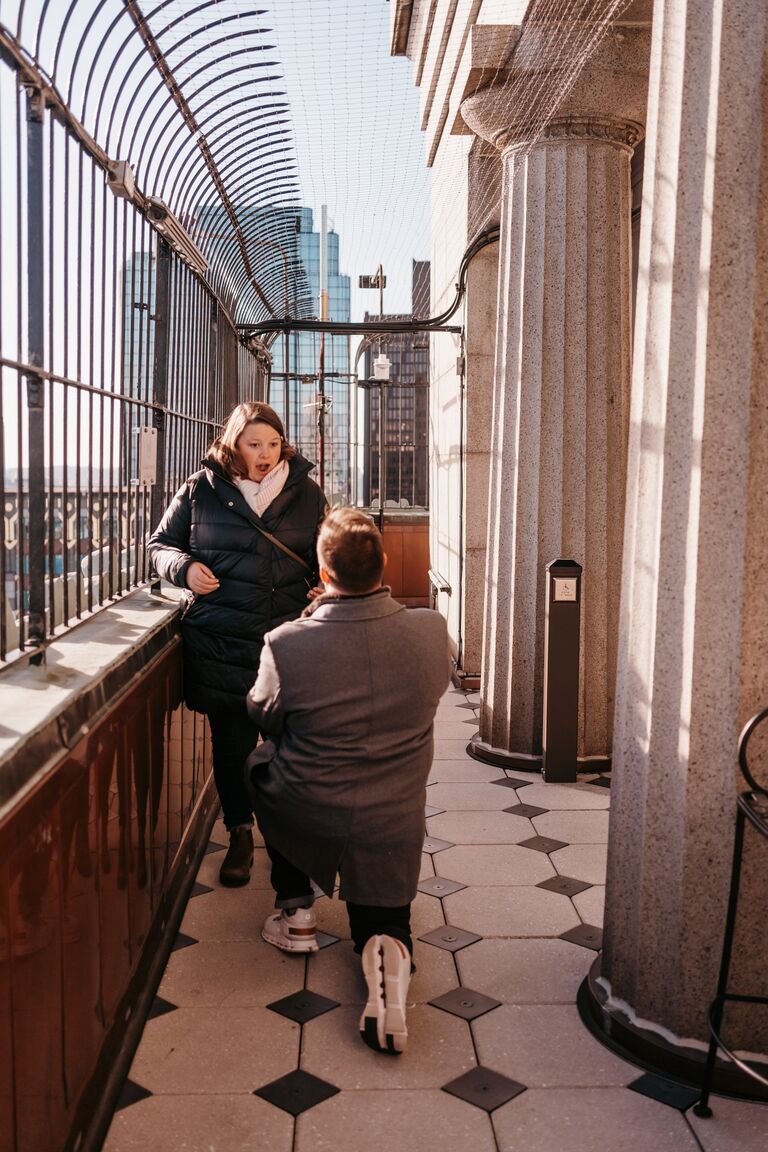 Stephen proposed on the Observation Deck of the Custom House Tower (Erika's favorite building in Boston since she was a kid!)