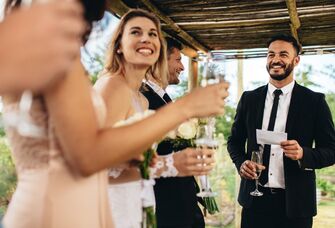 Man of honor giving a speech at the wedding