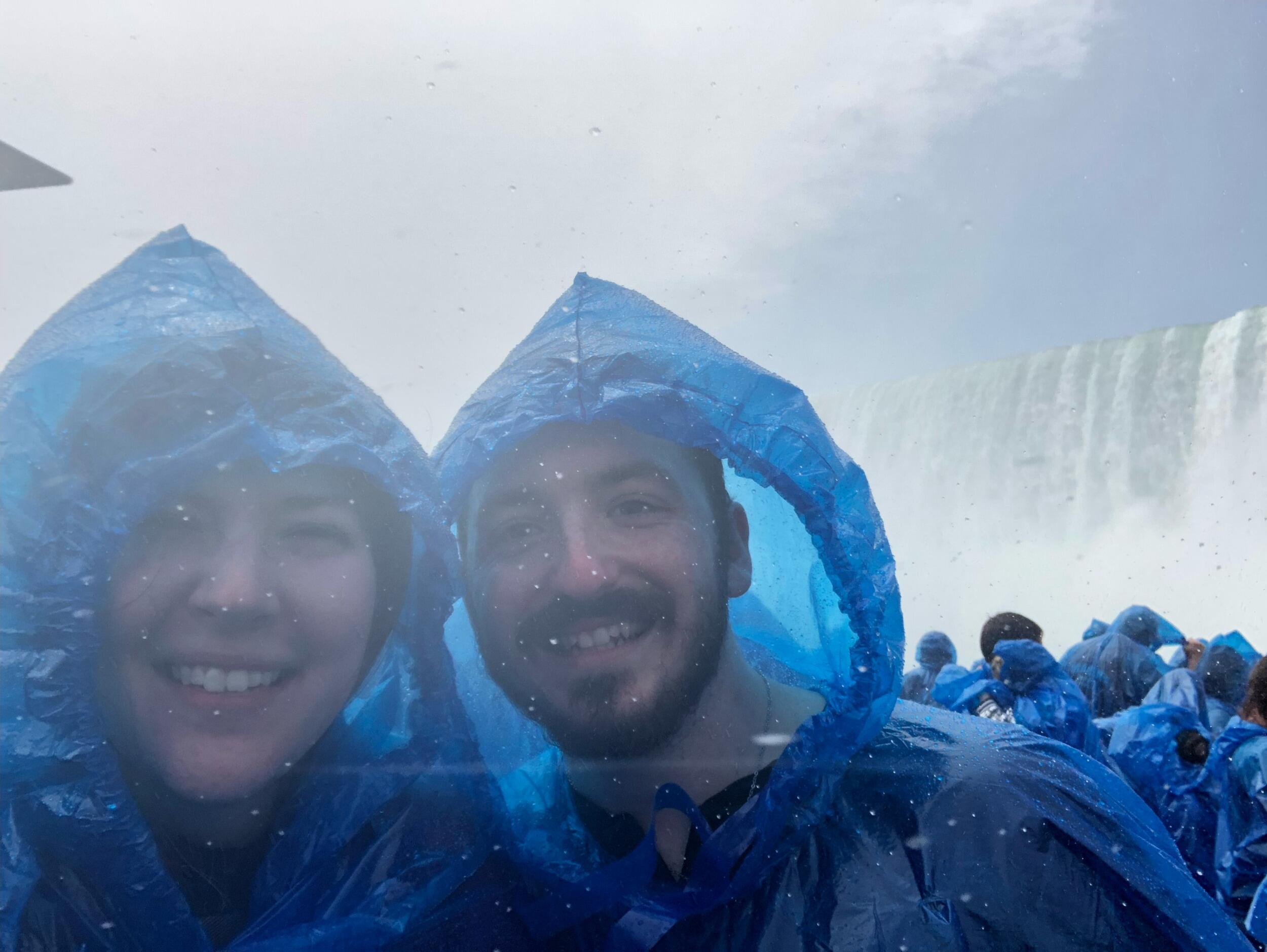 5 year anniversary in Niagara Falls, NY on the Maid of the Mists boat