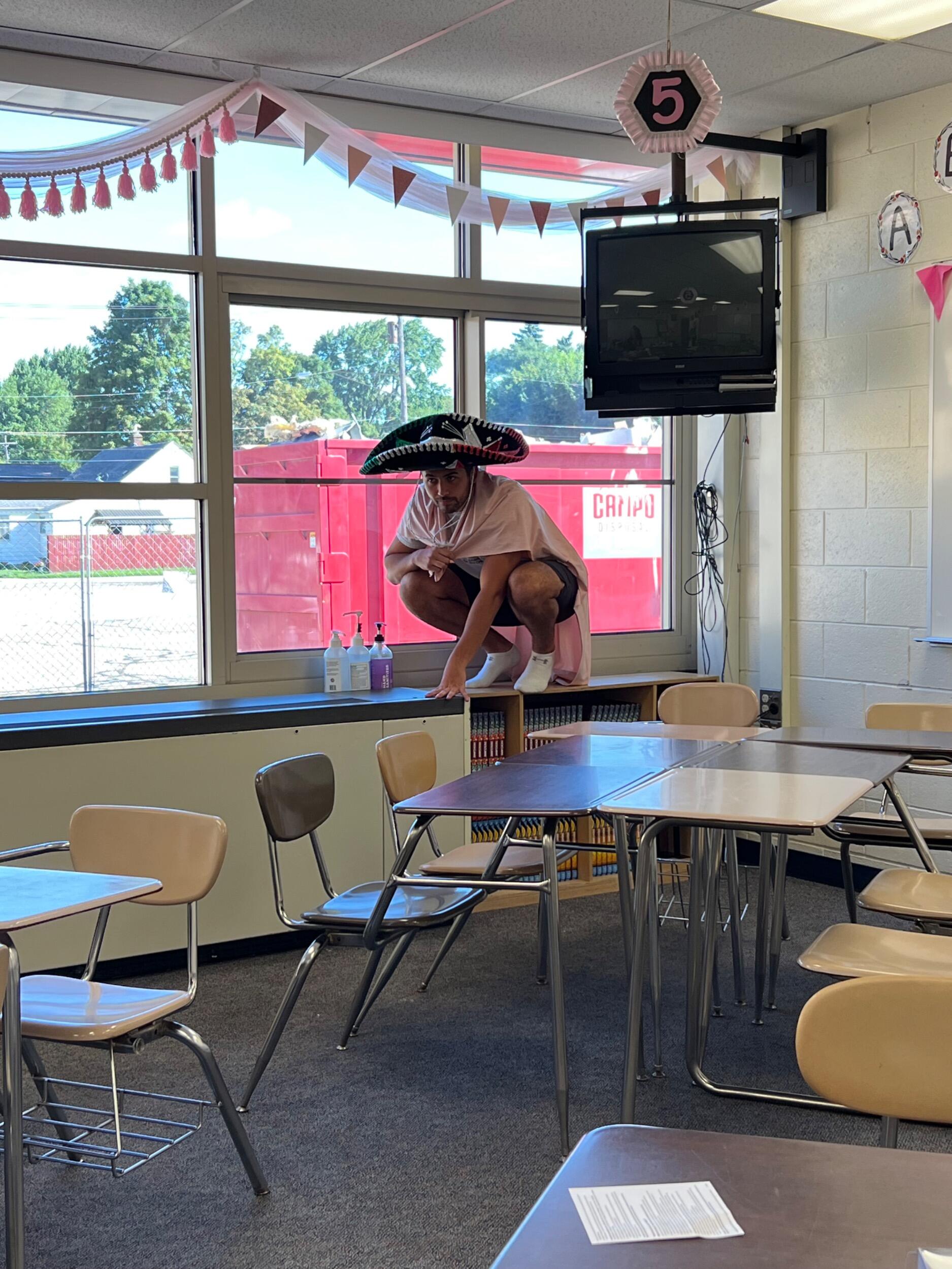 Arieanna got her first job and Mario helped set up her very first classroom. 