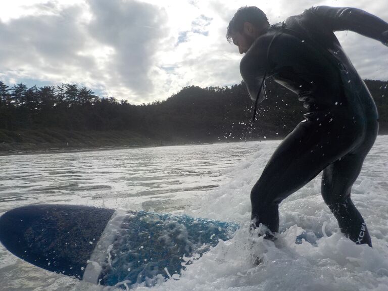 Matt turned into a pro surfer while visiting Tofino.