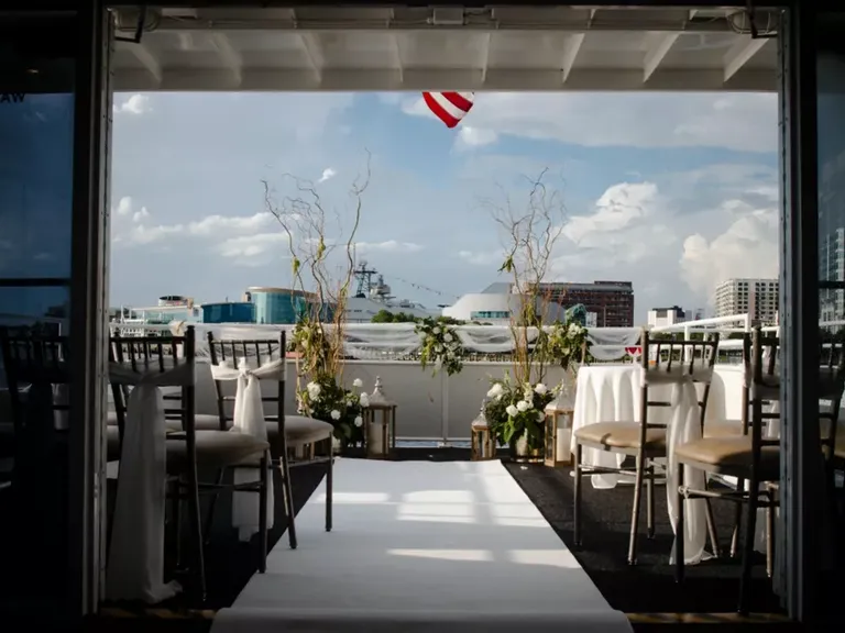 Outdoor ceremony space on City Cruises - Norfolk
