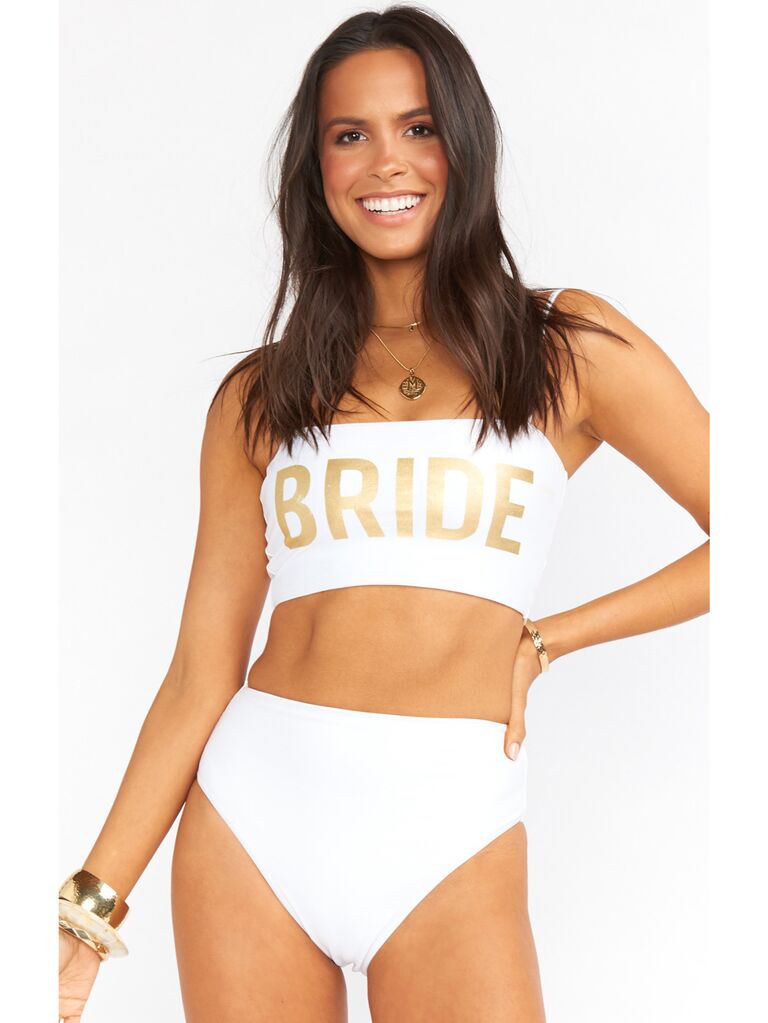 white swimsuit bride