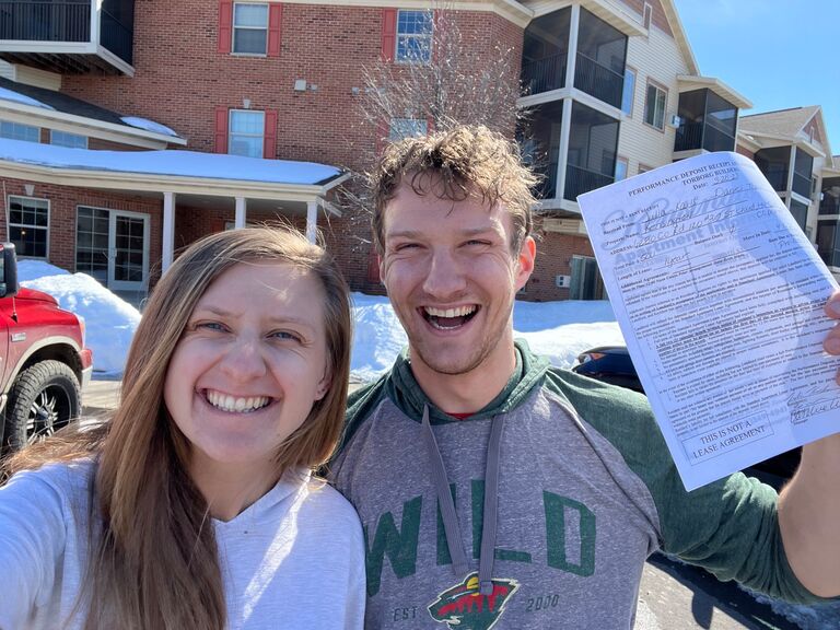 It’s official! We signed on our 1st apartment together!