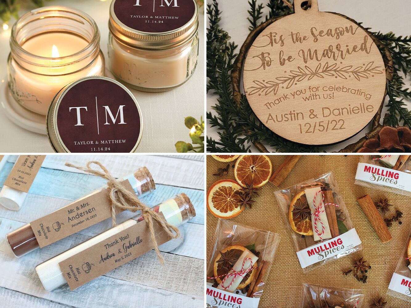 Four winter wedding favor ideas 