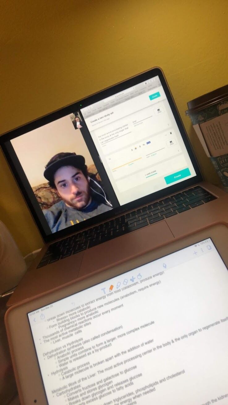 Business as usual until covid sent the two of them back to their parents house. Many, many, many hours were spent on facetime doing homework together.