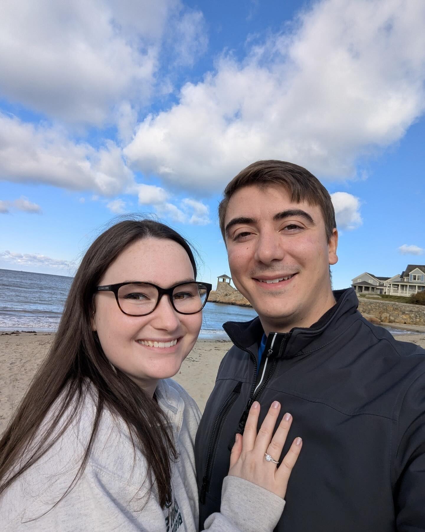 We’re engaged!! One day before our first anniversary, Alfred proposed in Rockport, MA at his godmother’s cottage. We spent the whole weekend shopping, enjoying delicious food, and playing Mario Kart—it was perfect 💍🥰❤️