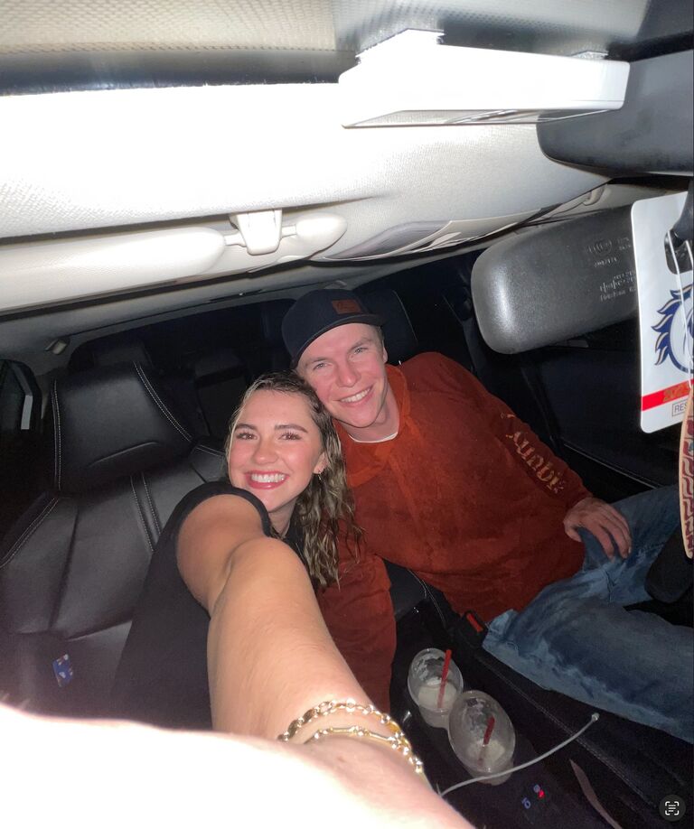 Our Seventh Date!
Simon spoiled Emily (for the millionth time) and took her to a Cody Johnson concert... and surprised her with great seats! We grabbed dinner at Habit and finally found parking (lol). Afterward, it started raining, and Emily couldn’t resist jumping in every puddle on the way back to the car!