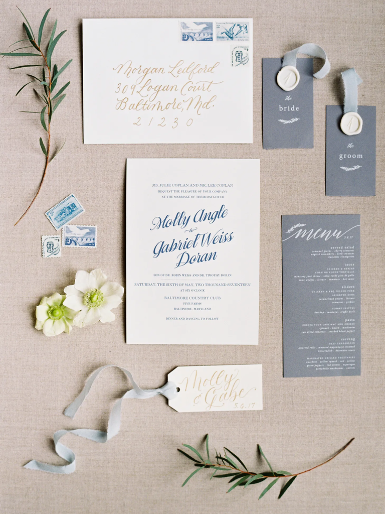 Fanciful Wedding Addresses Calligraphy