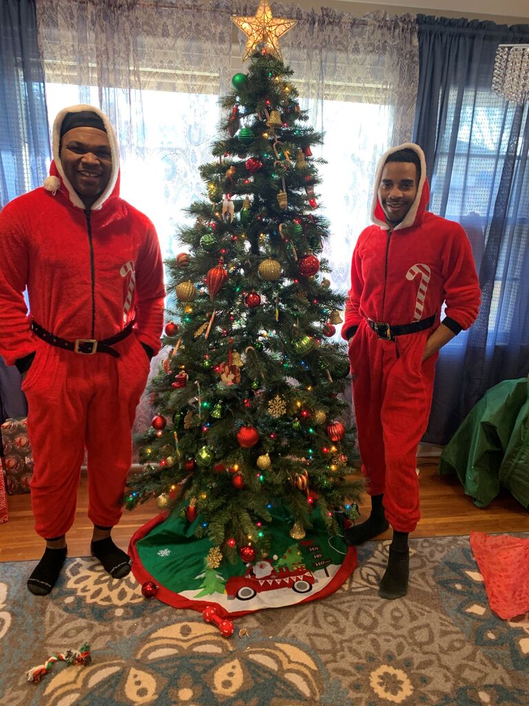 Our first Christmas together in Omaha circa 2019 after two whole months of dating:) 
