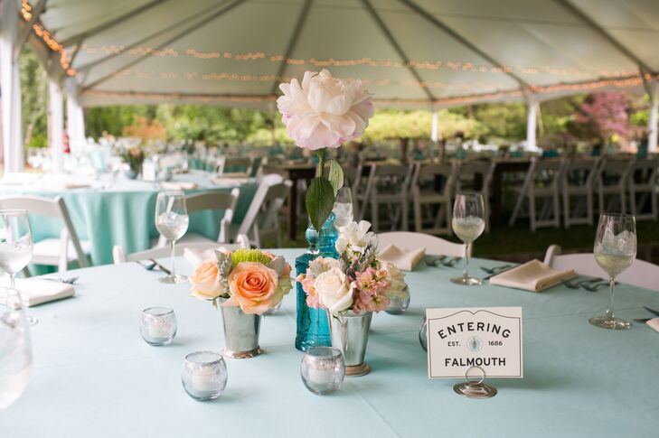 Antique Silver Vases And Julep Cup Centerpieces