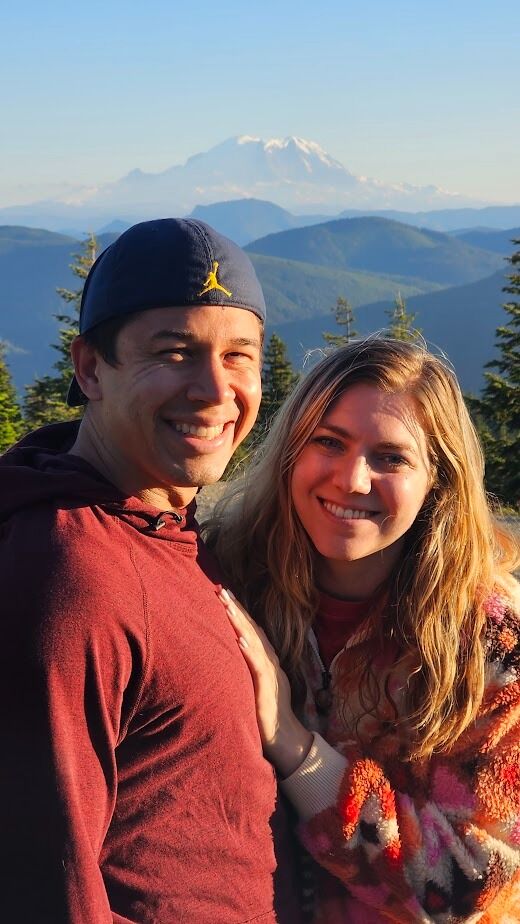 We went camping in Seattle & had a great view of Mt. Rainier!