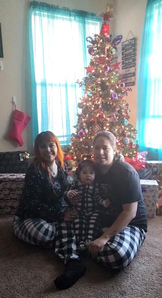 Our first Christmas together with baby Solana.