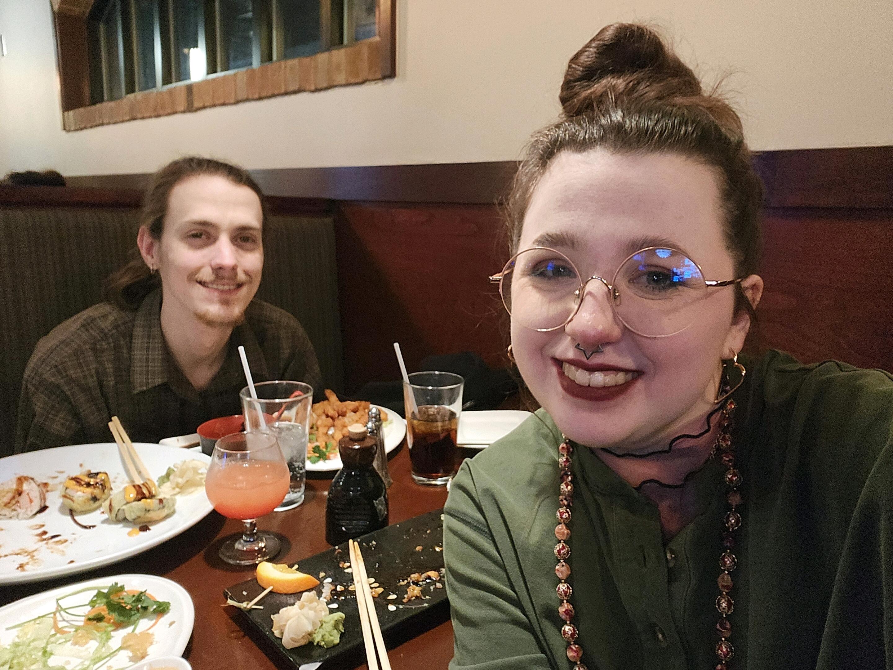 Our 5 year anniversary! We spent WAY too much money at this sushi place, but it was super worth it.