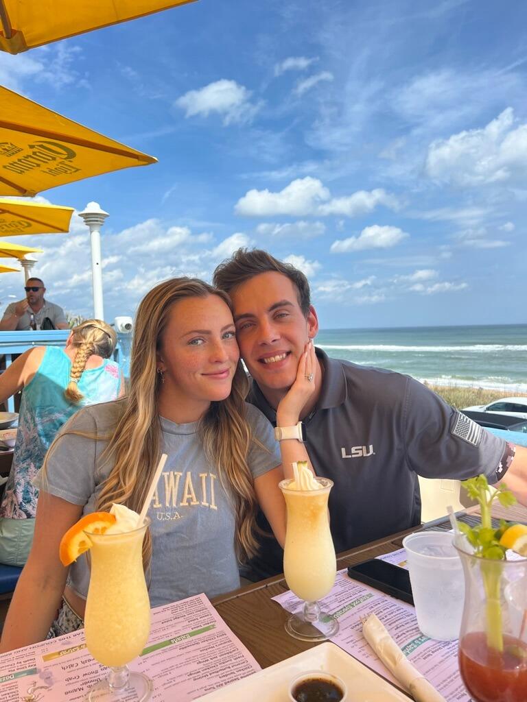 Brett and Emma in Palm Coast visiting their future wedding venue!