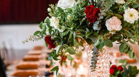 Beautiful Blush, Burgundy and Rose Gold Wedding Flowers in Edwardsville, IL