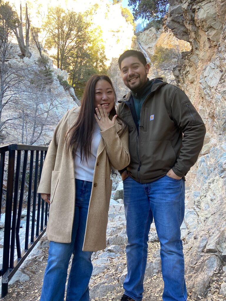 He popped the question at Forest Falls!