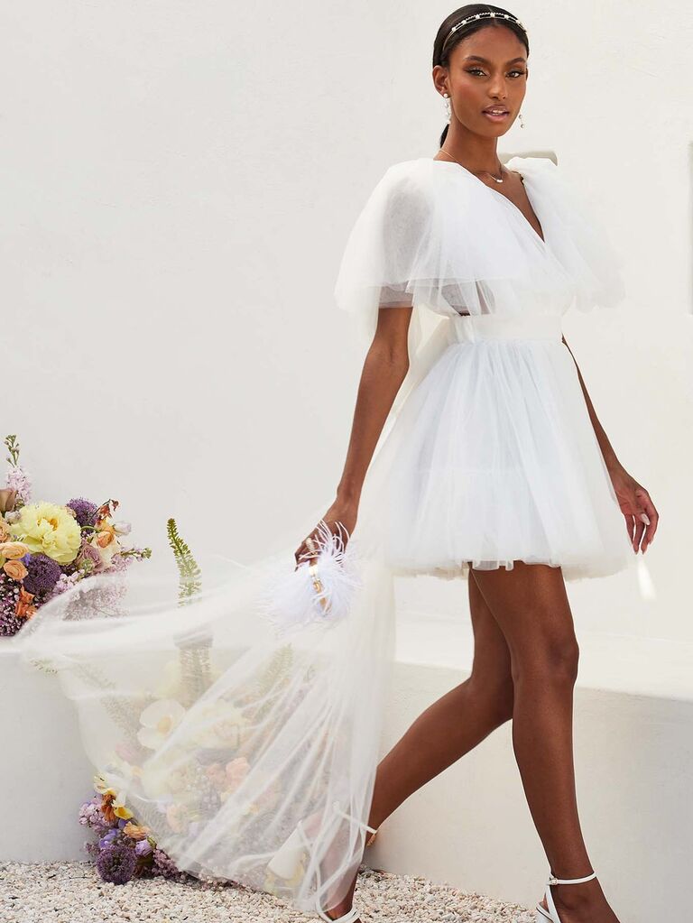 Birdy Grey tulle mini wedding dress