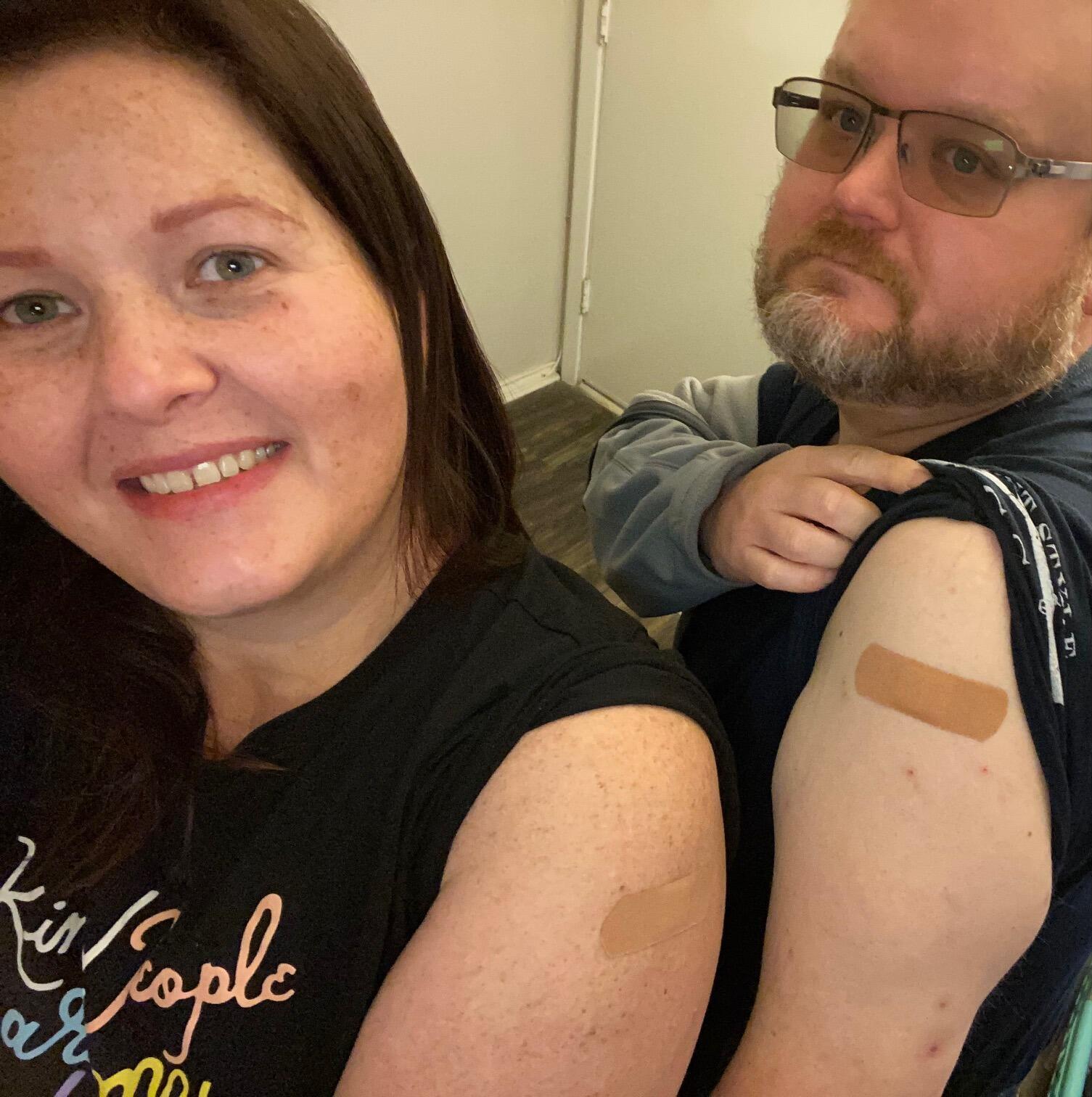 Received the first dose of vaccine.