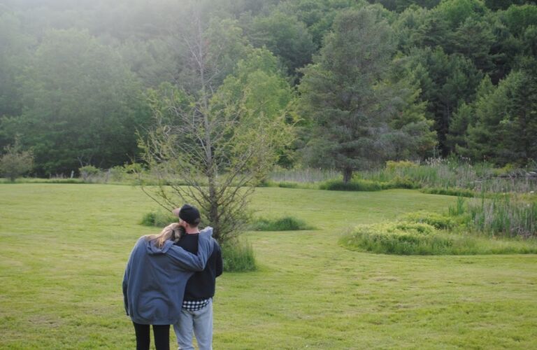 and in the woods.