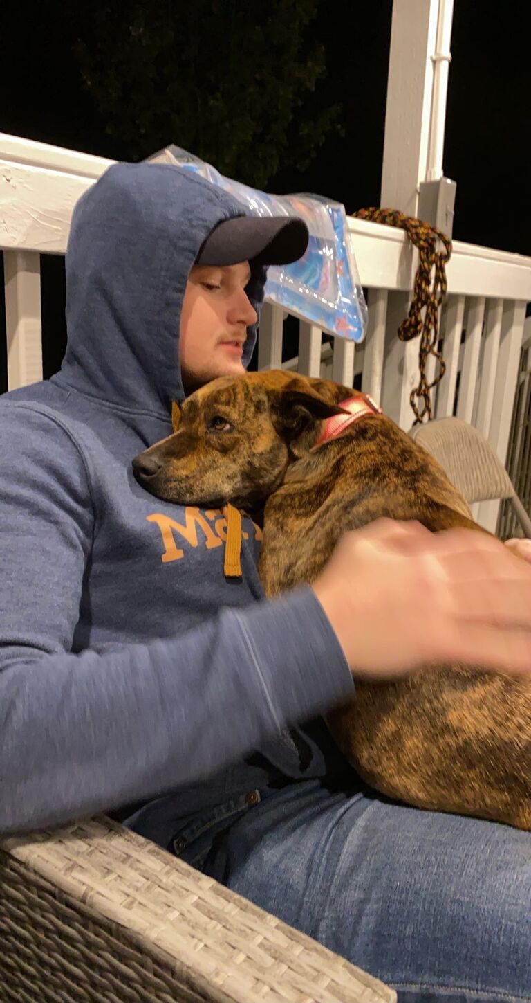 Our first trip to North Carolina. Oreo found Brandon and crawled into his lap. Brandon always says this was the moment he knew that Oreo was meant to be part of our family. 