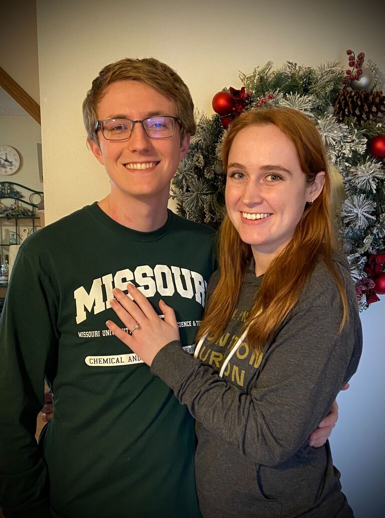Zach and Gina celebrating their engagement