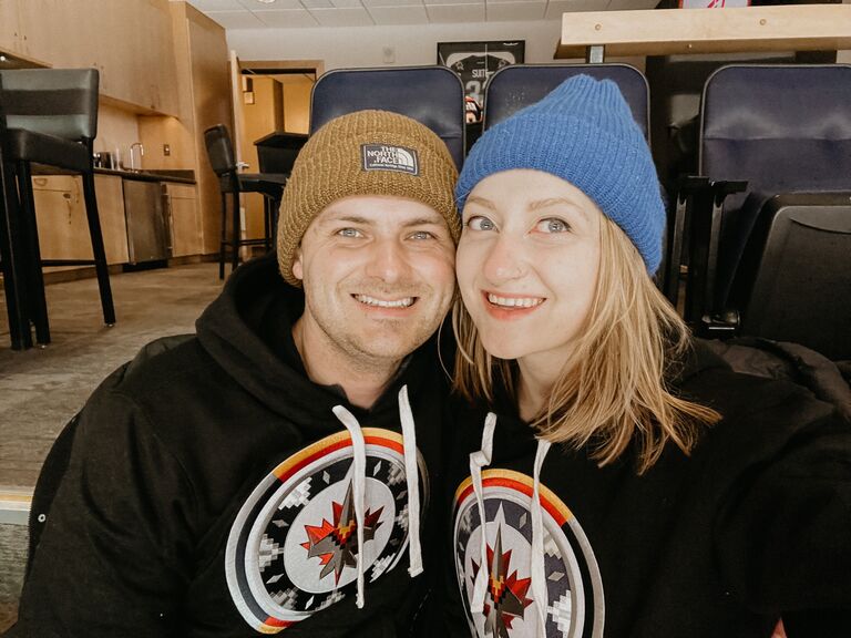 Matching at our first Jets game together!