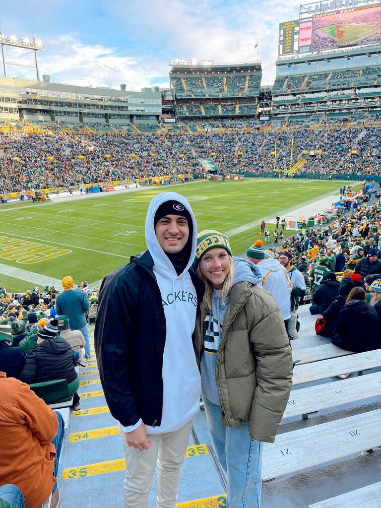 Cheering on the Packers at Lambeau Field